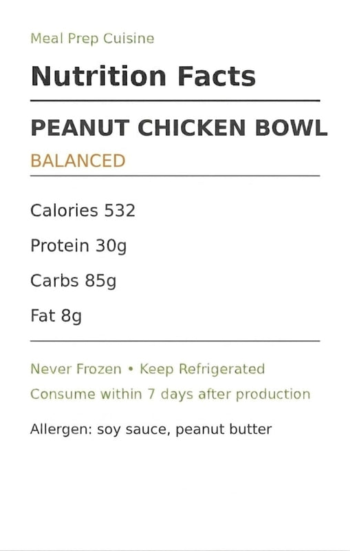 Balanced Peanut Chicken Bowl
