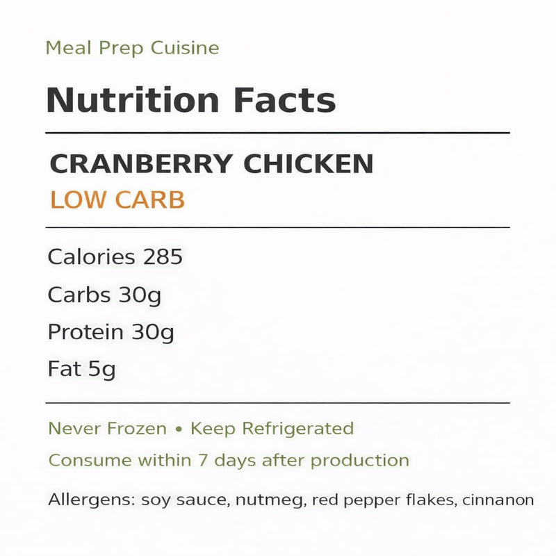 Low Carb Cranberry Chicken - Extra Protein