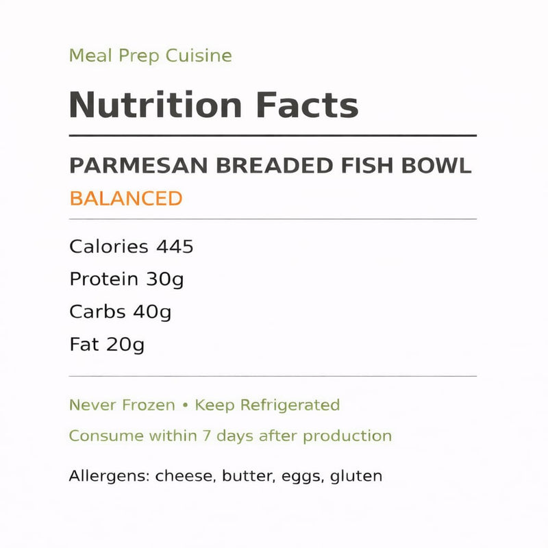 Balanced Parmesan Breaded Fish - Extra Protein