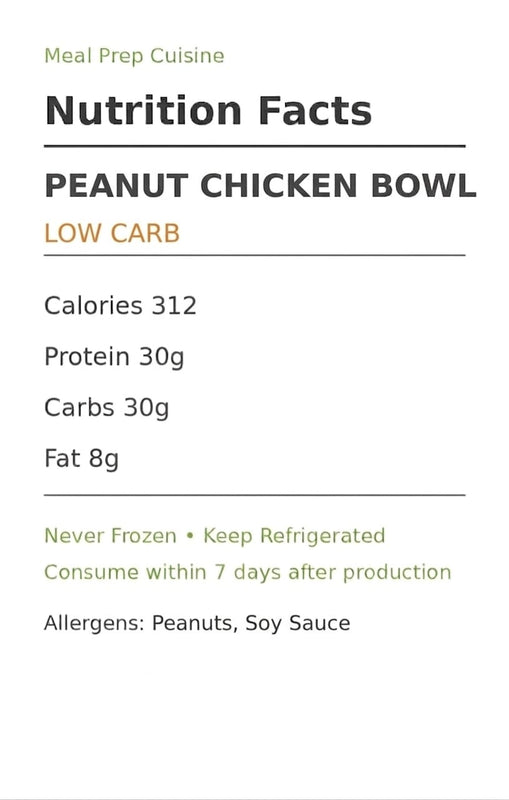 Low Carb Peanut Chicken Bowl