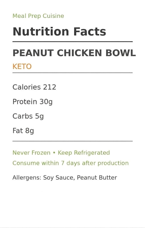 Keto Peanut Chicken Bowl