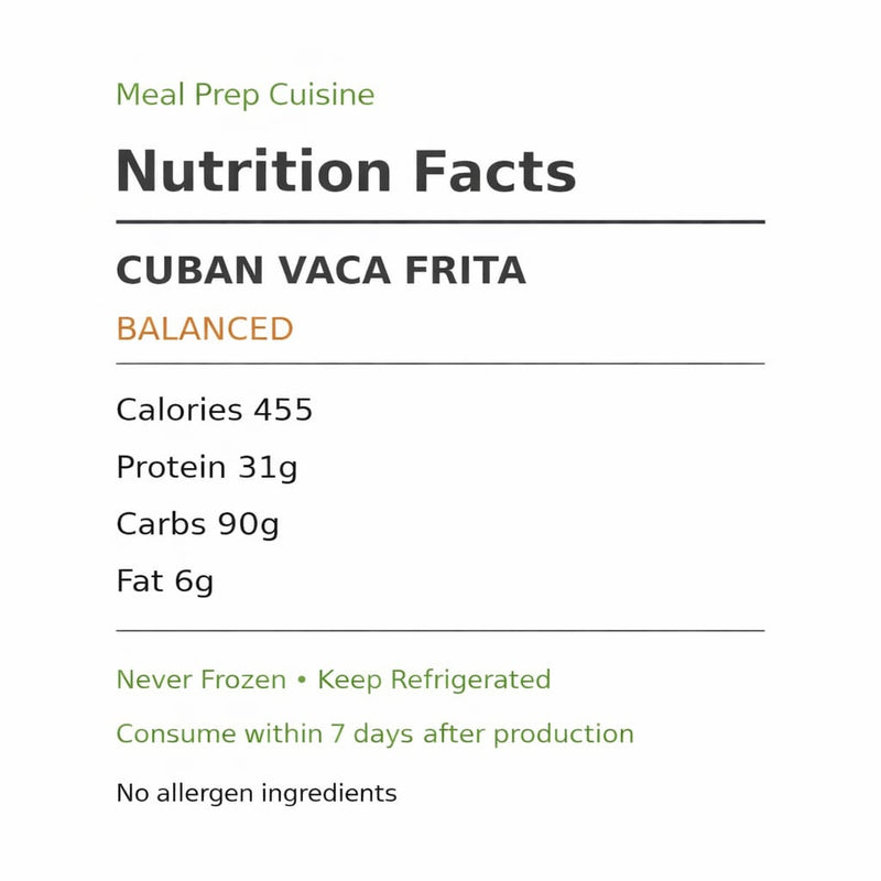 Balanced Cuban Vaca Frita - Extra Protein