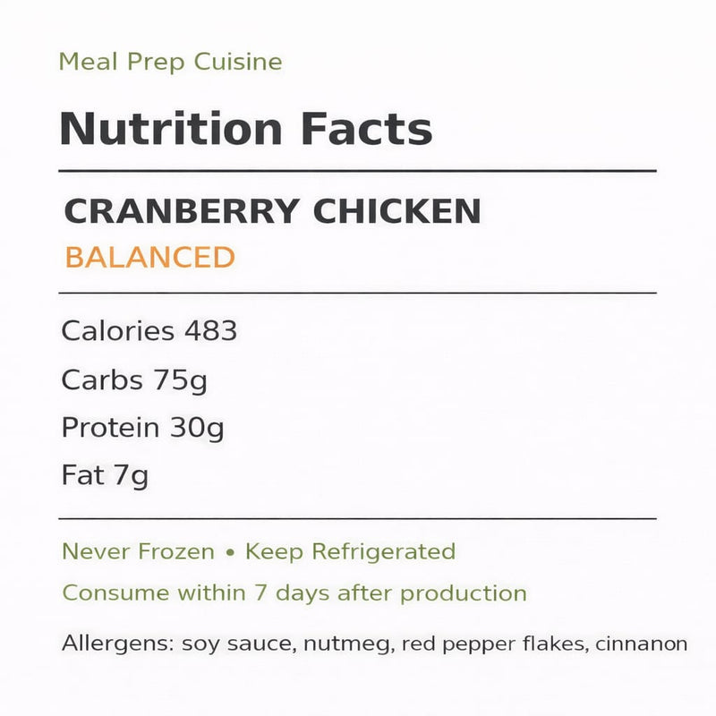 Balanced Cranberry Chicken - Extra Protein
